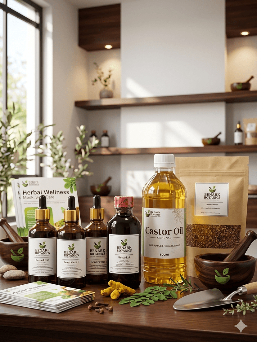 Benark Botanics products displayed in shop